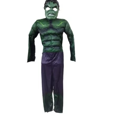 6-7 évesre izmosított jelmezruha álarccal (maszkkal) (S) - Hulk - ÚJ