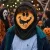 Narancssárga-fekete vicces halloween gumi maszk