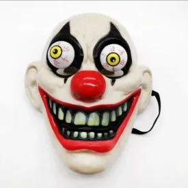   Gülüszemű, rugós szemű rémisztő bohóc maszk, álarc - Halloween - ÚJ