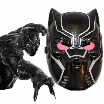 Ledes, világítós fekete álarc - Black Panther - Fekete Párduc - Marvel - ÚJ