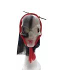 Fehér-piros koponyás maszk, álarc - Halloween - ÚJ
