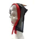 Fehér-piros koponyás maszk, álarc - Halloween - ÚJ