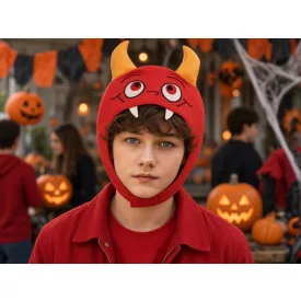   5-6 évesre piros ördög fejdísz, maszk, jelmezsapka - Halloween - Tesco