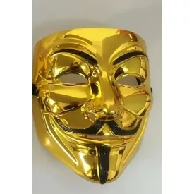 Anonymus műanyag álarc, maszk, arany - ÚJ