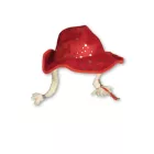 56-58 cm-es fejre piros copfos cowboy kalap, jelmezkalap
