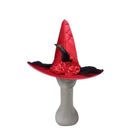 Piros tüllös felnőtt boszorkánykalap - Halloween - ÚJ