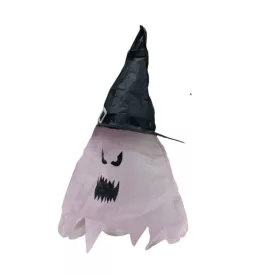   Fekete-rózsaszín világítós boszorkány, szellemkalap - Halloween - ÚJ