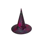 Fekete-pink pókhálós boszorkánykalap - Halloween - ÚJ