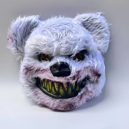 Véres medve, vérmedve szőrmés rém álarc, maszk, fehér - Halloween - ÚJ