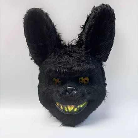 Vérnyúl, szőrmés nyúl álarc, maszk, fekete - Halloween - ÚJ