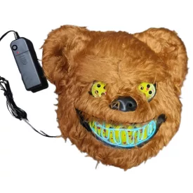   Világítós véres medve, vérmedve szőrmés rém álarc, maszk, barna - Halloween - ÚJ