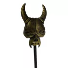 Ördögfejes arany műanyag bot, pálca, ördög jelmezkiegészítő, 120 cm - Halloween - ÚJ