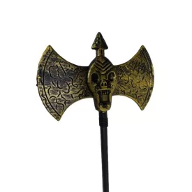   Óarany műanyag koponyás bárd, jelmezkiegészítő, 120 cm - Halloween - ÚJ