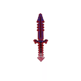   Minecraft ihletésű piros-lila fényt és hangot adó kard - ÚJ