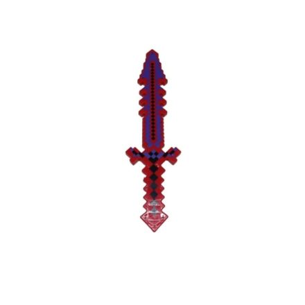 Minecraft ihletésű piros-lila fényt és hangot adó kard - ÚJ