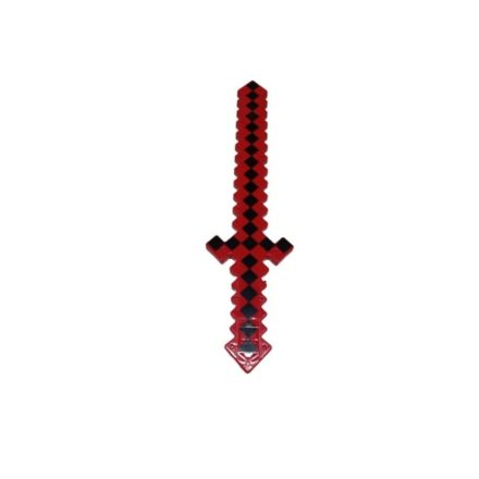 Minecraft ihletésű piros-fekete fényt és hangot adó kard - ÚJ