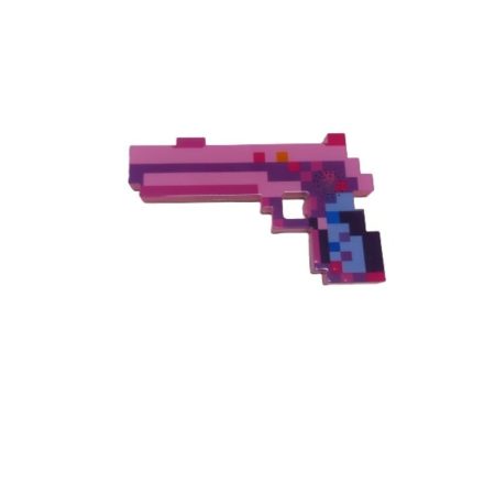 Minecraft ihletésű rózsaszín fényt és hangot adó pisztoly - ÚJ