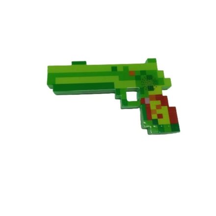 Minecraft ihletésű zöld fényt és hangot adó pisztoly - ÚJ