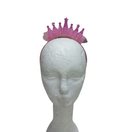 Rózsaszín korona fejpánt, jelmezkiegészítő - ÚJ