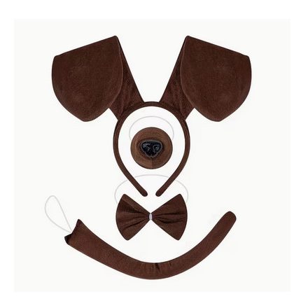 Barna kutya szett, kutyafül, 4 részes jelmezkiegészítő - ÚJ