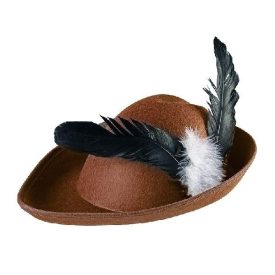 Vadász vagy Robin Hood kalap, barna textil - ÚJ