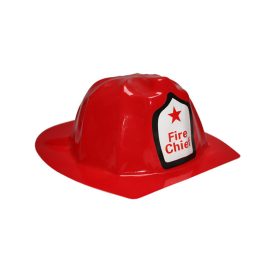   Piros tűzoltó sisak, kalap, vékony műanyag (gyerek méret) - ÚJ