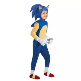   5-6 évesre (M) kék jelmezruha fejdísszel, kesztyűvel - Sonic - ÚJ