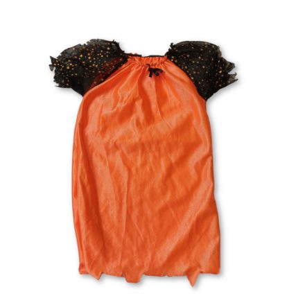 2-4 évesre narancssárga-fekete csillagos ujjú jelmezruha - Halloween