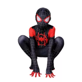 134-140-es (L) fekete Pókember jelmez - Spiderman - ÚJ