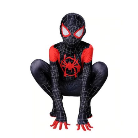 134-140-es (L) fekete Pókember jelmez - Spiderman - ÚJ