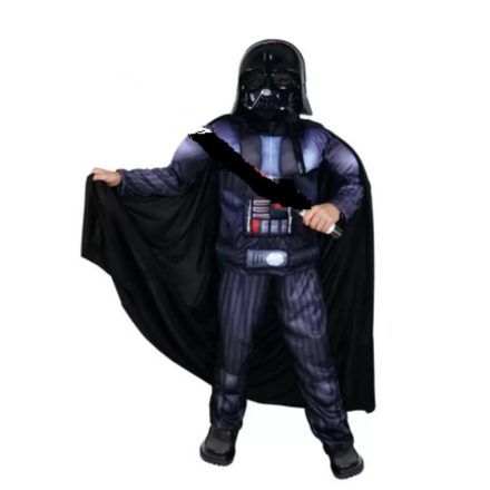 8-9 évesre izmosított Darth Vader jelmez maszkkal - Star Wars - ÚJ 
