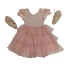 3-6 évesre rózsaszín balerina jelmez és papucs