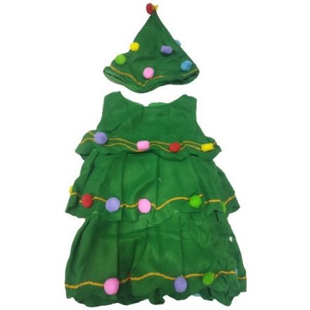 2 részes karácsonyfa jelmez szett, kb 3-4 éves kislányra - ÚJ