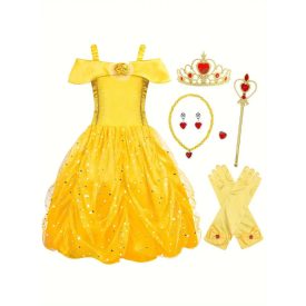   7-8 évesre sárga Belle jelmez kiegészítőkkel - A Szépség és a szörnyeteg - ÚJ