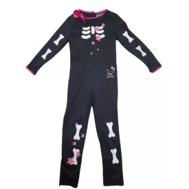   8-9 éves fekete-pink csontvázas, csillagos kezeslábas jelmezruha, halloweenra is jó - Hello Kitty