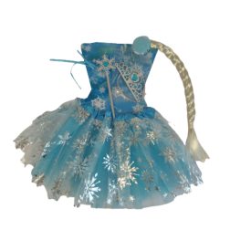   Kék tüll jelmezszoknya hajfonattal, varázspálcával és tiarával - ÚJ