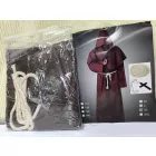 Barna XL-es csuklyás csuhás, szerzetes ruha kereszttel - jelmez, felnőtt méret - ÚJ