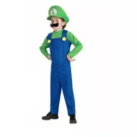   6-7 évesre (L) 3 részes Luigi jelmez - Super Mario - Nintendo - ÚJ
