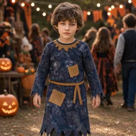   5-6 évesre szürke koponyás jelmezruha - Halloween - TU - ÚJ