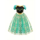 7-8 évesre zöld Anna jelmez szett - Frozen, Jégvarázs - ÚJ