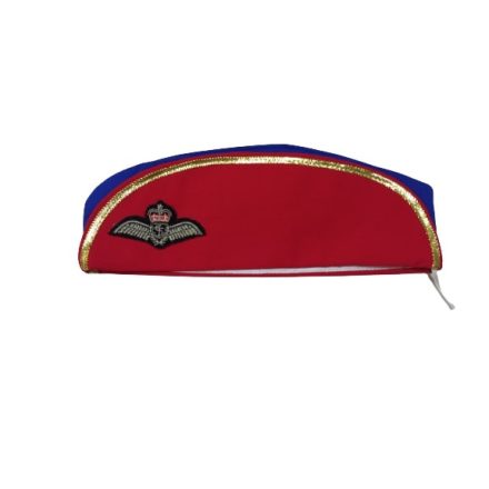Piros-kék stuardess, légiutaskísérő sapka, jelmezkiegészítő  