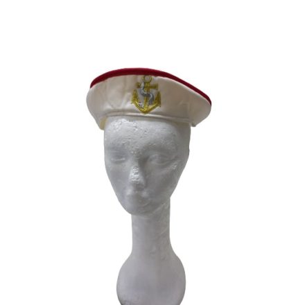 Piros-fehér tengerész, hajós kadét jelmezsapka