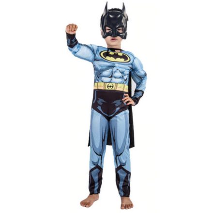 7-8 évesre izmosított prémium jelmez maszkkal - Batman - ÚJ