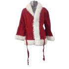 Gyerek méretű piros vászon télapó, mikulás köpeny, palást (kb 5-6 év)