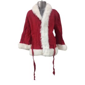   Gyerek méretű piros vászon télapó, mikulás köpeny, palást (kb 5-6 év)