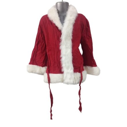 Gyerek méretű piros vászon télapó, mikulás köpeny, palást (kb 5-6 év)