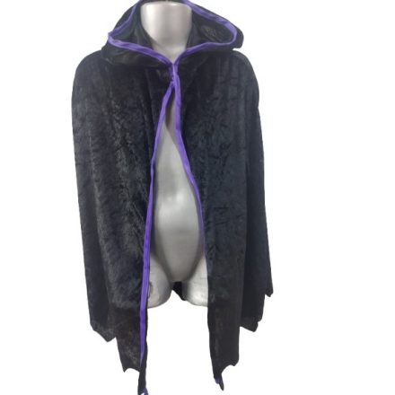 Fekete, lila szegélyes 70 cm hosszú denevér palást