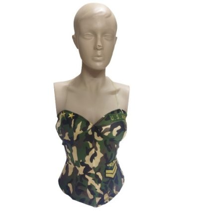 Női S-es terepszínű jelmezfelső, fűző - ÚJ