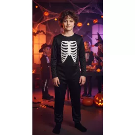   12-13 évesre csontvázas jelmezruha, halloween (minta kicsit töredezett)
