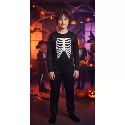 12-13 évesre csontvázas jelmezruha, halloween (minta kicsit töredezett)